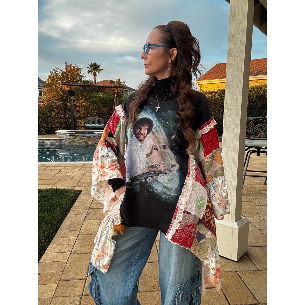 ✨ Handmade Upcycled Shuggie Fierce One-of-a-Kind Tunic Poncho ✨SAME DAY SHIP